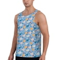 thumbnail image 2 of Gukieu Cute Chickens and Flowers Print Men's Quick Dry Fitness Vest, Round Neck Sleeveless Fitness Bodybuilding Top-Medium, 2 of 7