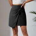 thumbnail image 2 of APEXFWDT Women's Linen Cotton Wrap Mini Skirt Knot High Waisted Summer Beach Skirt Casual Comfy A Line Beach Skort Skirt, 2 of 6