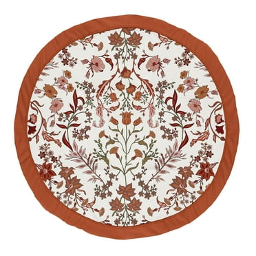 Sweet Jojo Designs Boho Floral Wildflower Orange and Ivory Baby Play Mat