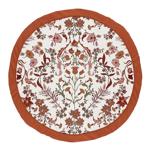 Sweet Jojo Designs Boho Floral Wildflower Orange and Ivory Baby Play Mat