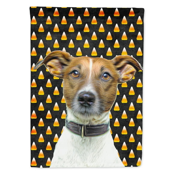 Candy Corn Halloween Jack Russell Terrier Garden Flag