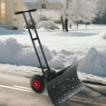 thumbnail image 1 of Pelle à Neige Pousse-Neige Robuste avec Lame en Plastique Extra Grand de 39 Pouces, Hauteur Réglable à 5 Niveaux, Roues de 25 cm, Poignée Ergonomique à Double Tige pour Entrées et Trottoirs, 1 of 8