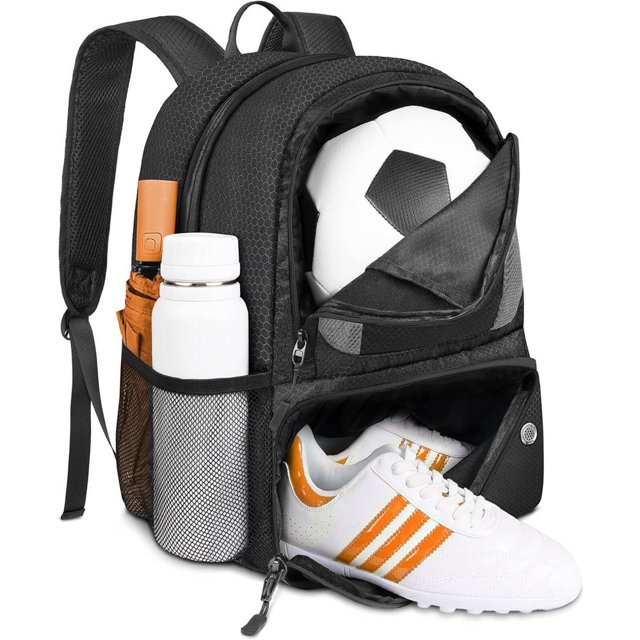 Soccer Bag Waterproof Design Basketball Bag External Pockets Basketball Backpack Blue,black