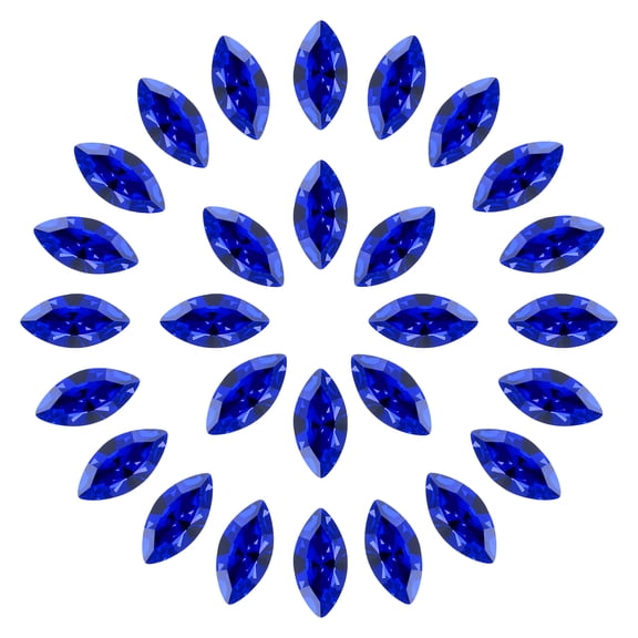 Uxcell 100 Pcs Horse Eye Shape Rhinestones, 10 x 5 mm Marquise Point Back Rhinestone Beads Glass Crystal Faceted Gems for Jewelry Making DIY Crafts Costume Crystal, Navy Blue