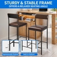 thumbnail image 5 of Dextrus Bar Stools Set of 2, PU Upholstered Breakfast Bar Stools Kitchen Barstools, Dining Room Chairs, Black, 5 of 9