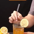 thumbnail image 3 of Casewin Clear Reusable Glass Straws | Durable Drinking Straws for Smoothies, Cocktails, Milkshakes & Cold Drinks | 2 Straight + 2 Bent with 2 Cleaning Brushes, 3 of 9
