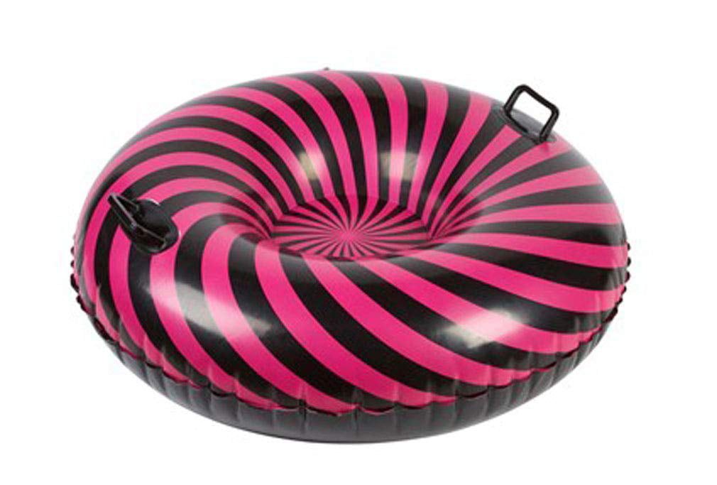Blizzard King Inflatable Snow Tube Sled Pink Black Stripes 42 Inch
