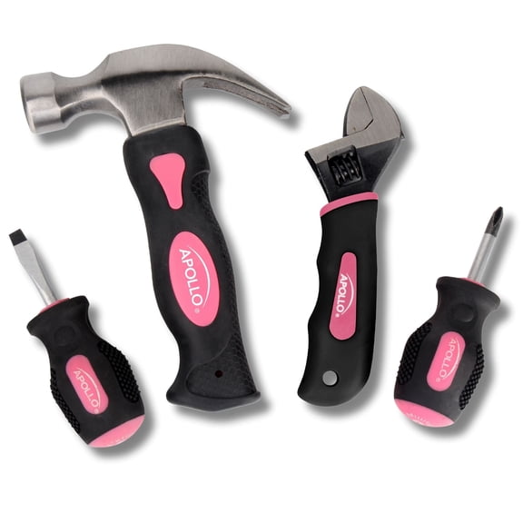 Apollo Tools Four Piece Stubby Tool Set - Pink- DT0240P
