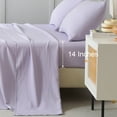 thumbnail image 5 of Jessy Home Bed Sheets Set 4 Piece Queen/Full Sheet Set Light Purple Microfiber Fitted Sheet, Flat Sheet & 2 Pillowcases Bedding Set, 5 of 10