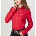thumbnail image 2 of Cinch Womens   Solid  Button Up Shirt L Red, 2 of 4