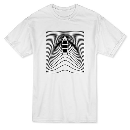 Dingy Boat Waves Pattern Graphic Design Men's White T-shirt - Walmart.ca