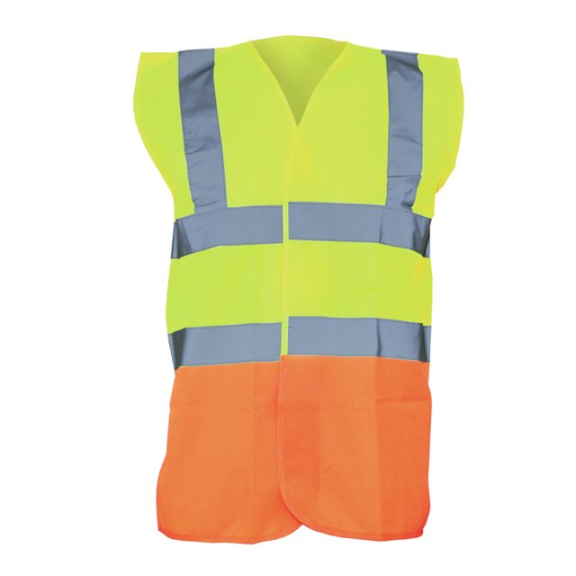 Yoko- Chaleco reflectante Modelo Premium unisex (Paquete de 2) (Amarillo/Naranja reflectante)