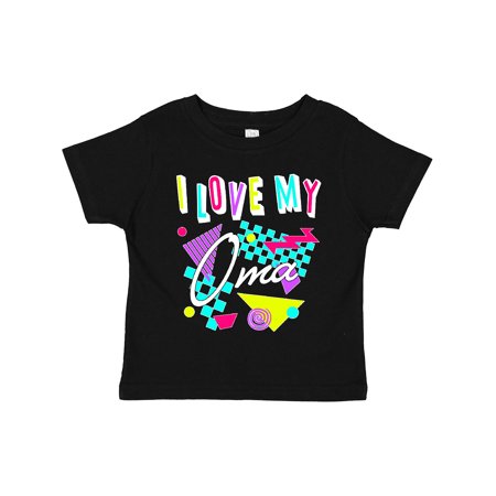 

Inktastic I Love My Oma- 80s Retro Style Gift Toddler Boy or Toddler Girl T-Shirt