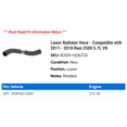 thumbnail image 2 of Lower Radiator Hose - Compatible with 2011 - 2018 Ram 2500 5.7L V8 2012 2013 2014 2015 2016 2017, 2 of 2