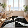 thumbnail image 3 of Design&I 8'x10' Washable Area Rug Geometric Abstract Swirl Symmetrical Vein Stripe Motif Interlocking for Living Room, Family Extra Large Skid-Resistant Low Profile, 3 of 7