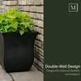 thumbnail image 6 of Mayne Valencia 16" x 16" x 18" Square Espresso Plastic Planter, 6 of 12