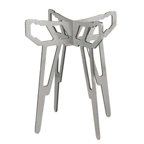 Stainless Steel Fire Pit Grill Support for Outdoor Cooking Foldable Cooking Pot Rack Metal Backpacking Stove Stand