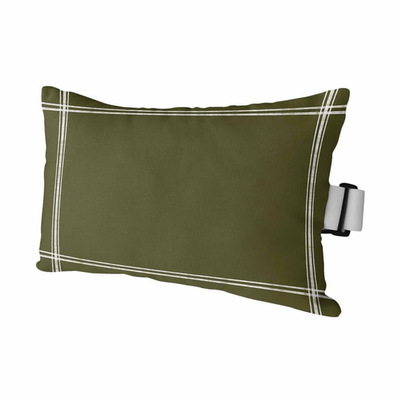 1PCS Outdoor Pillow for Chaise Lounge Chair Minimalist Art Solid Color Waterproof Headrest Cushion with Insert Pure Olive Dark Green Adjustable Lumbar Pillow for Beach Patio Poolside Office,11x16in