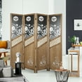 thumbnail image 7 of Hofitlead Wood Room Divider 4 Panel,5.6FT Tall,COFFEE HOUSE Wooden Screen Freestanding,Folding Privacy Partition Wall,for Home Office（Dark Brown）, 7 of 7
