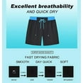 thumbnail image 4 of QPNGRP Men's beach shorts 5inch swim trunks sports fitness shorts quick dry Plus Size Zipper pocket Drawstring closure Black XL, 4 of 6