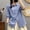 Blue, variant on Casual Button Down Blouses for Women Short Sleeve Solid Summer Blouse Collared Relaxed Fit Soft Trendy Tops for Women 2026