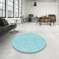 thumbnail image 4 of Ahgly Tapis d'Intérieur Lavable en Machine Carré Transitionnel Bleu Électrique, 3 Pieds Carré, 4 of 7