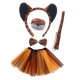 thumbnail image 5 of Conjunto de disfraz de tigre de 5 piezas: diadema, cola, nariz, pajarita, falda tutú y accesorios. orejas negras, 5 of 9