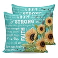 thumbnail image 7 of Outdoor Throw Pillow Cover Watercolor Sunflowers and Leaves Waterproof Cushion Covers 2 Pack Positive Quote on Teal Pillow Cases Home Decoration for Patio Garden Couch Sofa, 7 of 7