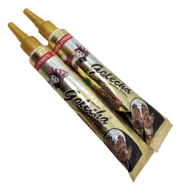 Henna Natural Golecha Para Tatuajes Temporales 2 Tubos Mehndi Colores a Escoger