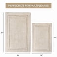 thumbnail image 6 of Cotton Solid 2-Piece Cream Highly Absorbent Non-Slip Backing Bath Rug Set by Superior, 6 of 12