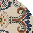 thumbnail image 4 of SAFAVIEH Bella Meriel Floral Paisley Wool Area Rug, Ivory/Blue, 7' x 7' Round, 4 of 6