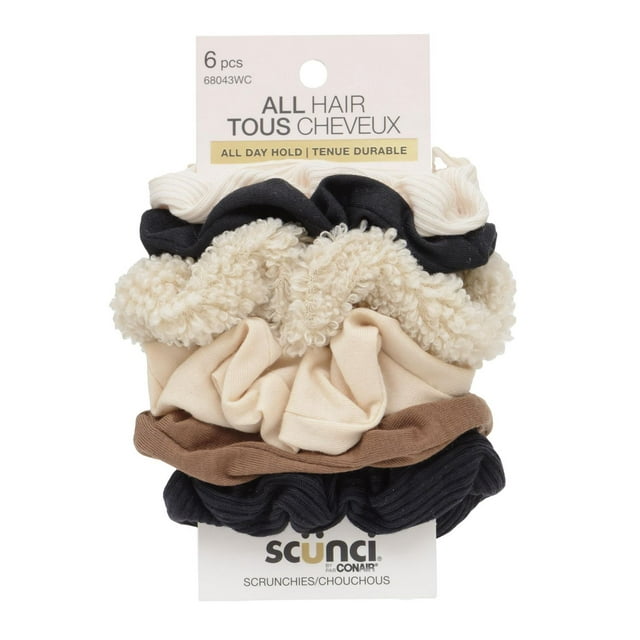Pqt de 6 chouchous tons neutres Scunci