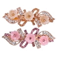 thumbnail image 1 of 2 piezas Pin de pelo de diamantes de imitación Rose Flower Shape Pony Holder Clip de cola de caballo Flower Bobby Mujeres Tocado Decoraciones para el cabello para mujeres (Color surtido), 1 of 7