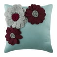 thumbnail image 5 of Light Blue Pillow Cover 20x20 inch (50x50 cm), Designer Throw Pillow Cover, Felt Origami Flower Applique Floral Theme Pillow Cover, Floral, Square Faux Suede Throw - Full Bloom, 5 of 9