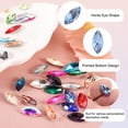 thumbnail image 3 of Uxcell 100Pcs Horse Eye Shape Rhinestones Glass Point Back Beads for Jewelry Making Light Blue, 3 of 5