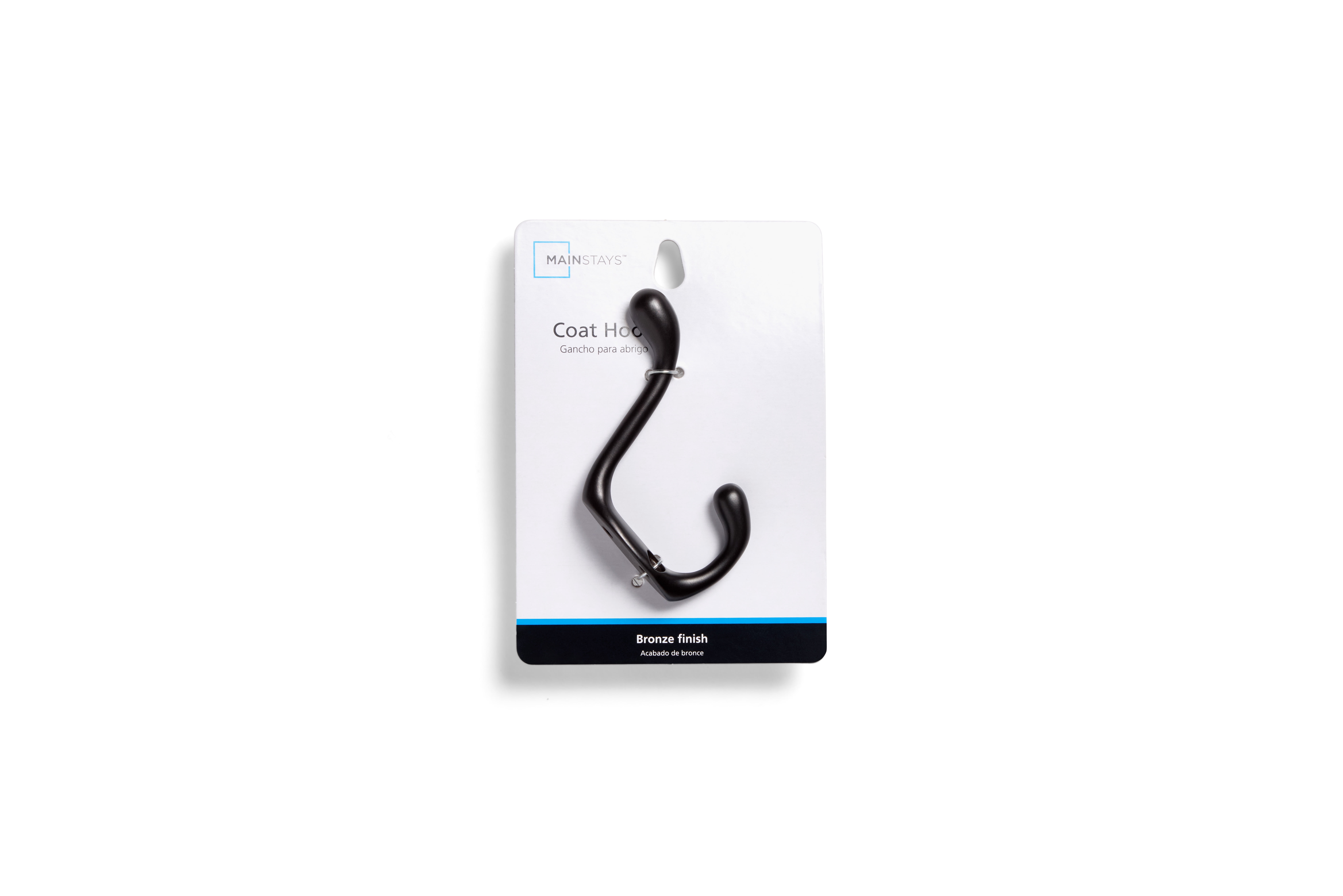 (2 pack) Mainstays Double Coat Hook Oil-Rubbed Bronze Metal Hooks for Hanging Towels and Jackets, 10 lbs Capacity, 1 Pc