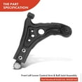 thumbnail image 6 of A-Premium 2Pcs Front Lower Control Arms and Ball Joints Assembly Compatible with Chevrolet Aveo 2004-2011 Aveo5 2006-2011 Pontiac G3 Wave Wave5 Suzuki Swift+, 6 of 9