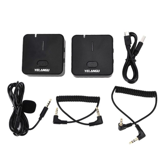 ELANGU 2.4G Omnidirectional Microphone Wireless Lavalier Recording Microphone for Mobilephone SLR Camera(MX5)