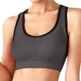thumbnail image 2 of VISALY Sports Bras High Impact Sports Bras For Women Women Sports Bras Strappy Padded Medium Support Yoga Bra Workout Bra Workout Tops For Women Yoga Sports Bra Wireless Bras Comfortable Bras Grey 3XL, 2 of 6