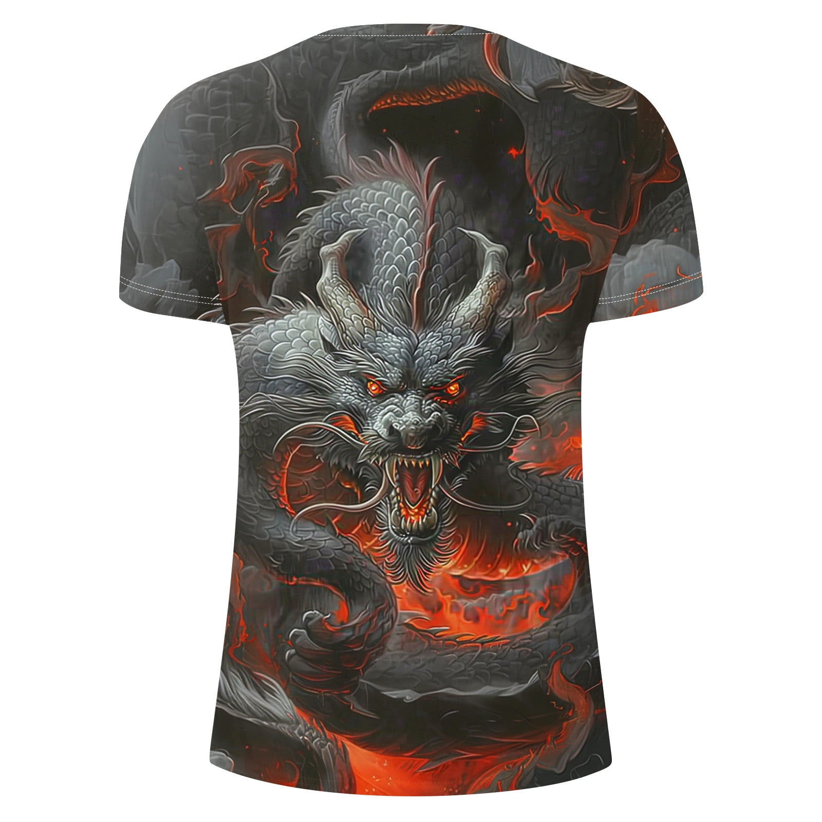BSDJILFG 6XL Shirts for Men Big and Tall Dragon Shirt New