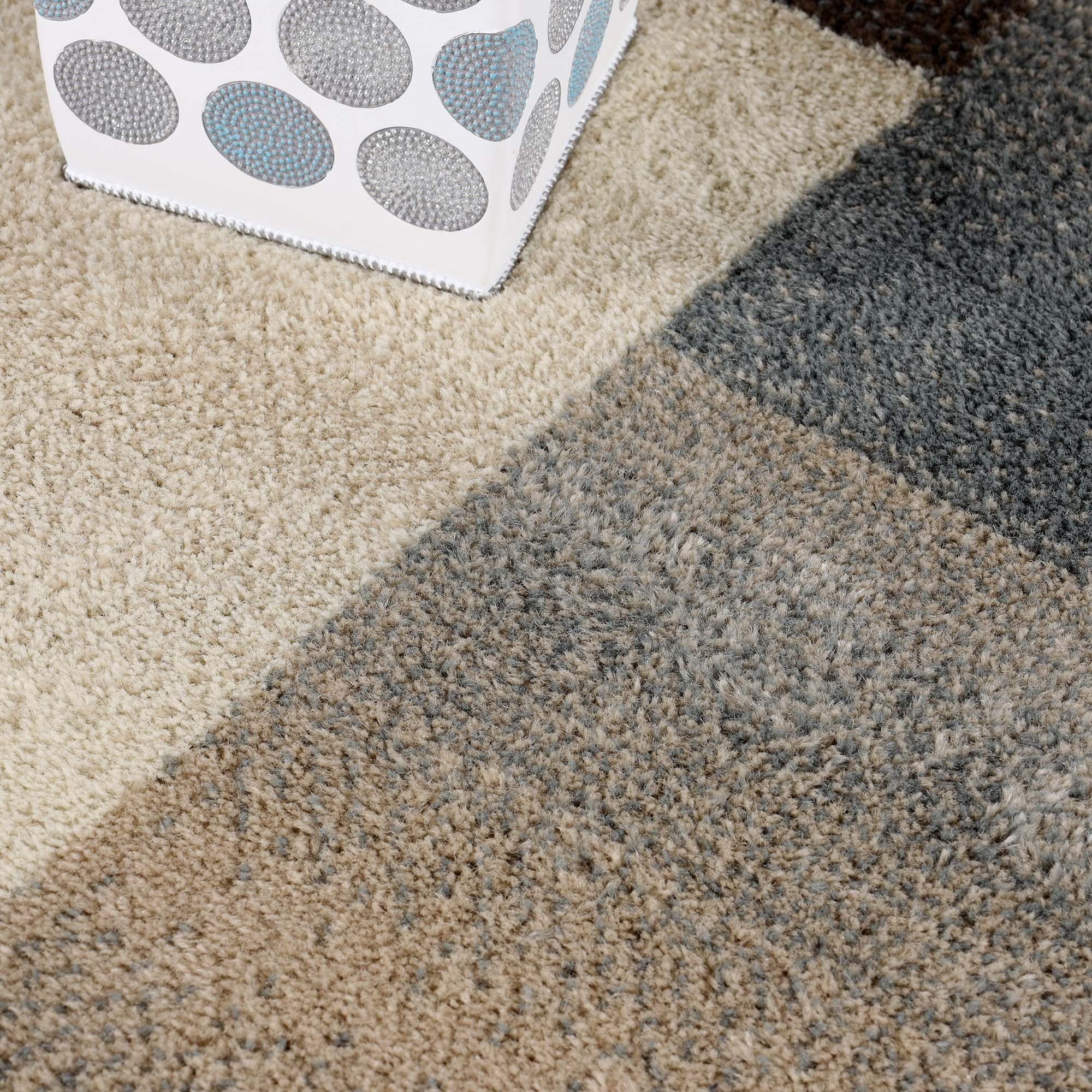 Superior Modern Geometric Fire Retardant and Anti-Static Indoor Area Rug, 5'x8', Grey