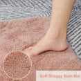 thumbnail image 4 of PiccoCasa Luxury Soft Plush Shaggy Thick Microfiber Bath Mat Floor Mat Non-slip Rubber Back Salmon Pink 20" x 31", 4 of 7