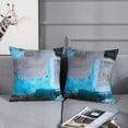 thumbnail image 3 of Throw Pillow Covers Modern Home Art Decor, 16 x 16 Inches Set of 2 Pillow Cases Decorative, Abstract Oil Painting Pillowcases for Bedroom, Living Room, Cushion Couch Sofa, Teal Grey, 3 of 6