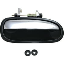 Replacement REPH491571 Exterior Door Handle Compatible with 1996-2000 Honda Civic Rear, Right Passenger Chrome Lever with Smooth Black Bezel