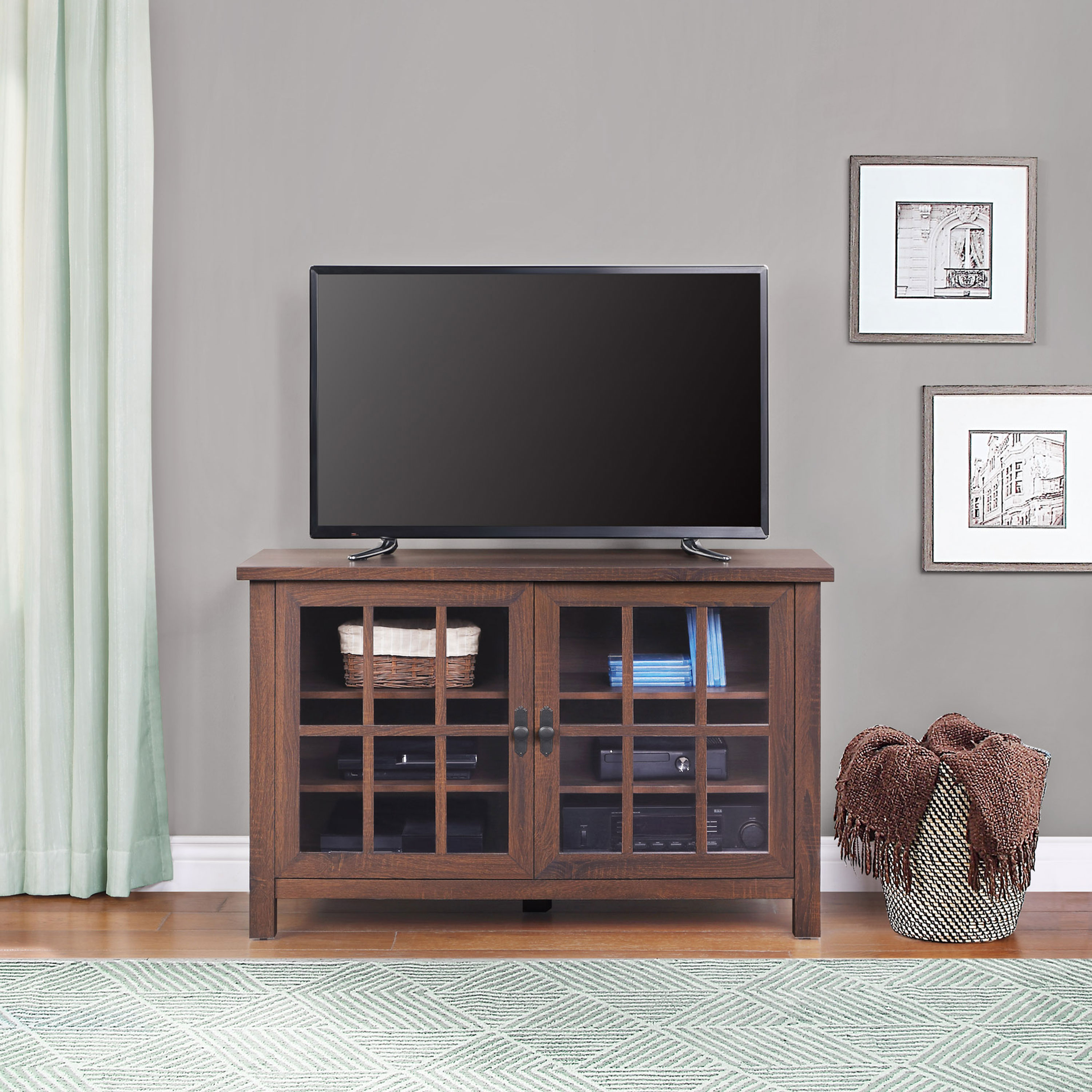 Better Homes & Gardens Oxford Square TV Stand for TVs up to 55", Dark Brown - image 4 of 12