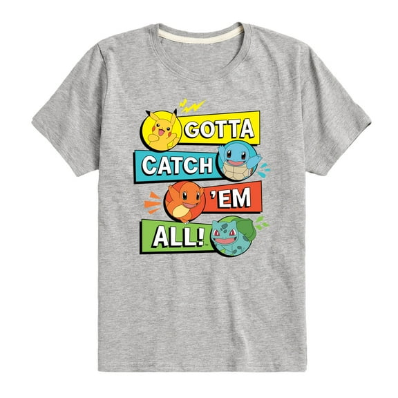 Pokémon - Kanto Starters - Youth Short Sleeve Graphic T-Shirt