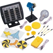 Educational Solar Energy Science Project Kit with Experiment Booklet - Includes Solar Panel, Motor, Lightbulb, Sound box, and Fan