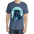 thumbnail image 2 of Wild Bobby, Creepy Winter Beach Night Owl, Animal Lover, Garment-Dyed Washed Look Short Sleeve T-Shirt, Navy, Small, 2 of 3