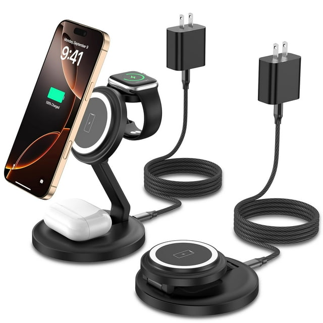Cargador inalámbrico Estación de carga para iPhone Nuinno 3 en 1