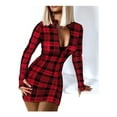 thumbnail image 2 of Fitted Long Sleeve Dress With Zipper And V-Neck, 2 of 5